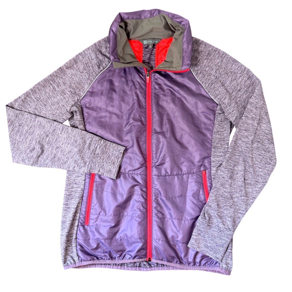 Title Nine Will Power Activewear Jacket (LG) Quilted Stretch Purple Lightweight
